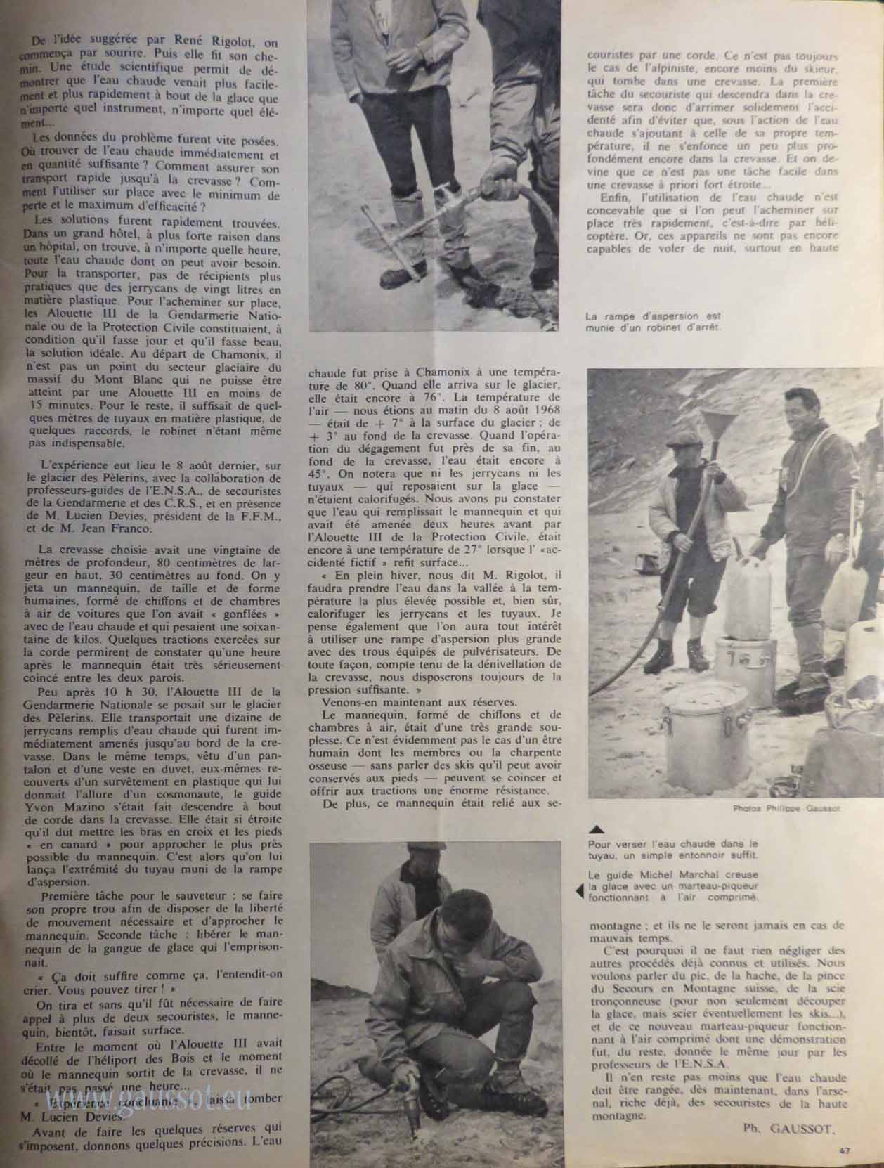 Ski Français n°173 page 47 eau chaude